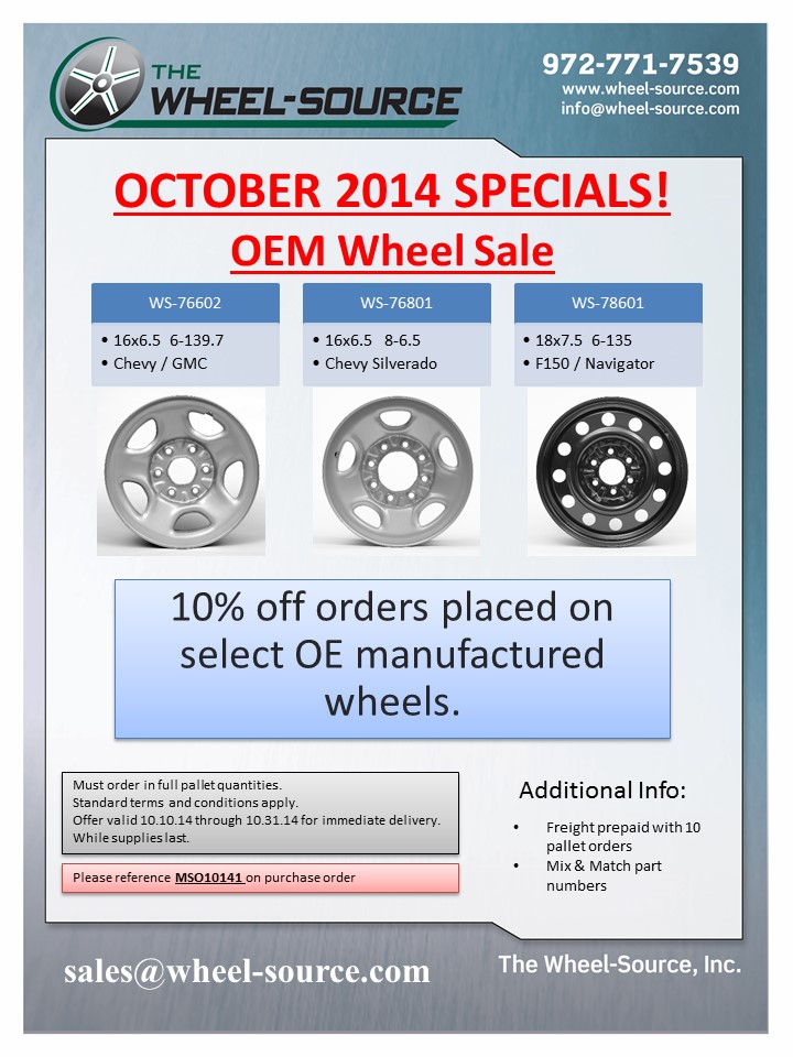 October 2014 Specials OEM